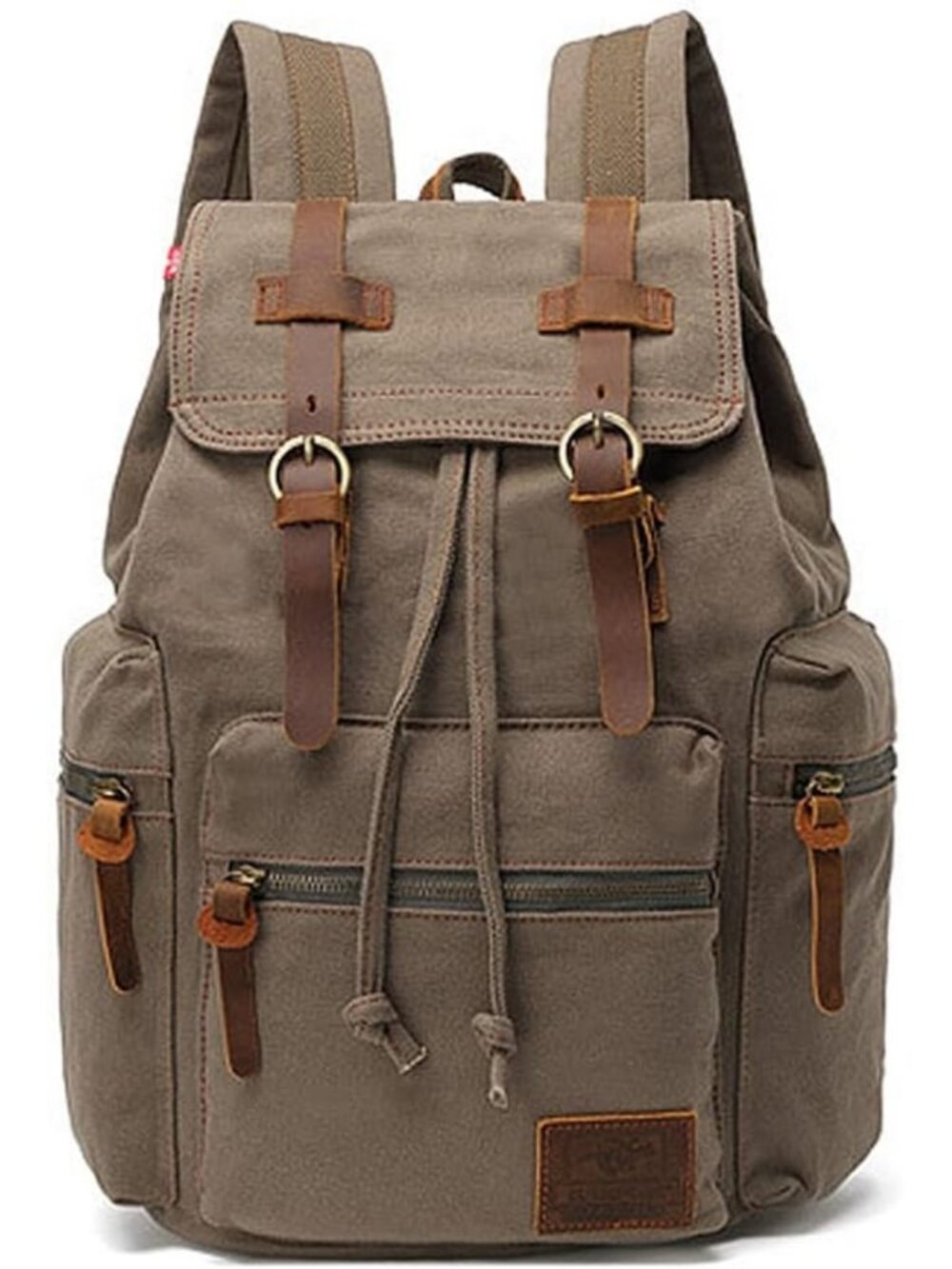 Vintage High Capacity Canvas Backpack for School, College, Hiking, Travel - Fits